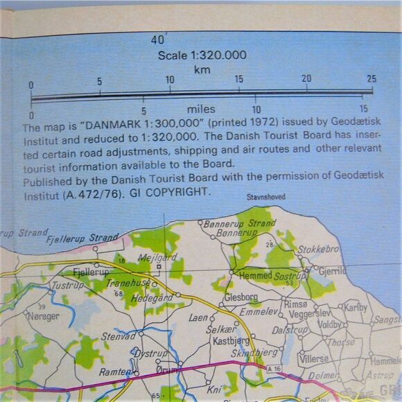 Denmark Tourist Map Vintage 1977 Central Jutland Denmark Land Of Welcoming Heart - Picture 7 of 8